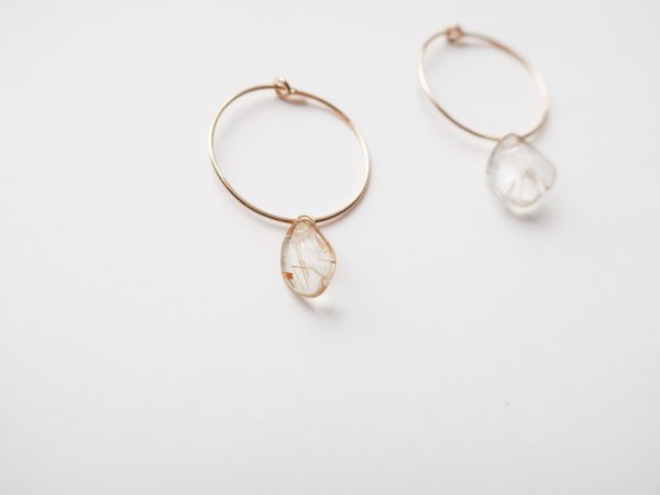 ルチルクオーツ ピアス
