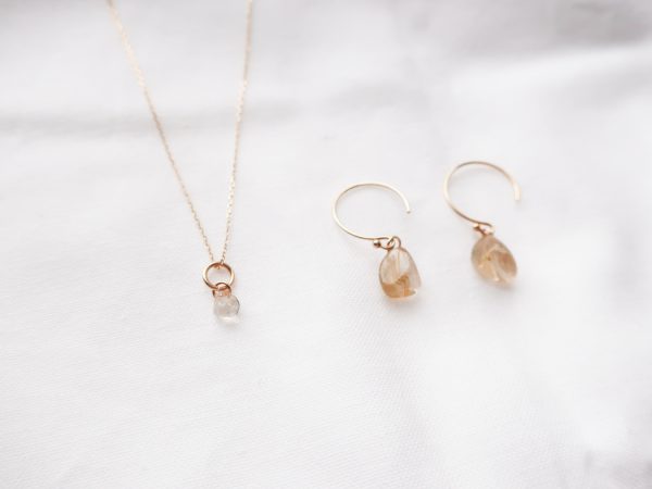 ルチルクオーツ ピアス ネックレス